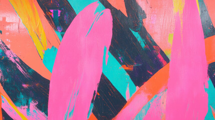 Poster - Vibrant abstract painted wooden background with bold colors for creative design