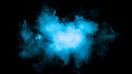 Poster - Ethereal blue light cloud on dark background - design for digital art and print