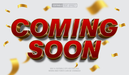 Poster - Editable 3d text style effect - Coming Soon Gold text effect Template