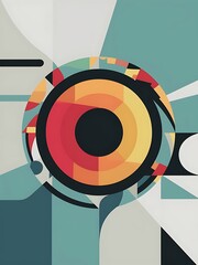 Leinwandbilder - Bright color circle and round element minimal geometric abstract background for posters covers banners brochures websites