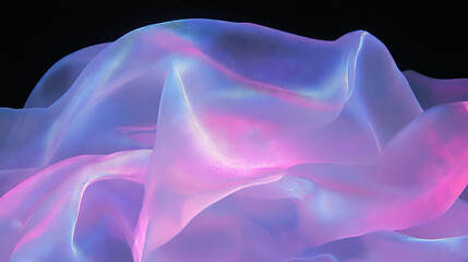 Poster - Ethereal pink light illuminating sheer fabric for artistic design