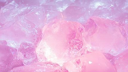 Aufkleber - Radiant pink light on ice cubes for modern design and visual aesthetics