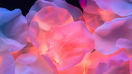Poster - Ethereal pink light on rose petals for elegant floral background design