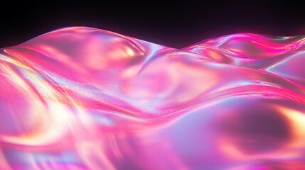 Poster - Holographic pink light background with fluid highlights for creative design