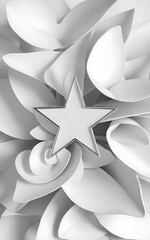 Leinwandbilder - Minimal geometric elements on white petals round triangles star