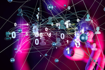 Poster - Abstract technology group and data 3d