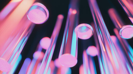 Poster - Futuristic tubes with gradient glow for modern abstract design