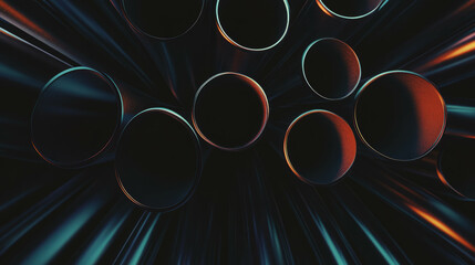 Aufkleber - Abstract industrial background with varied diameter pipes in dynamic pattern