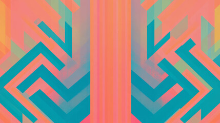 Poster - Vibrant geometric pixel art background with colorful patterns for digital design