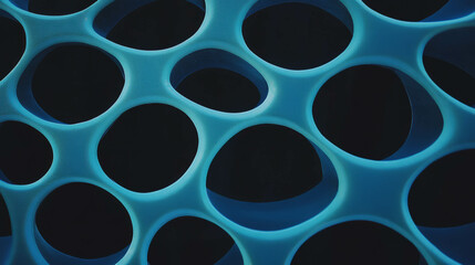 Poster - Abstract blue geometric pattern with circular shapes for modern design background