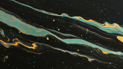 Poster - Abstract marble texture with flowing patterns in black and gold background
