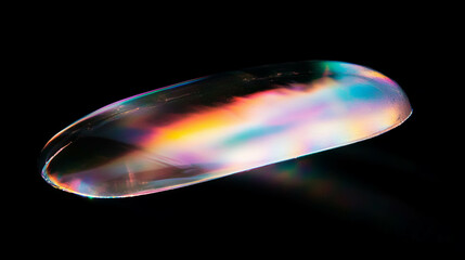Poster - Vibrant oil slick on plastic surface with iridescent colors for creative background