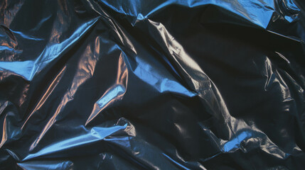 Poster - Shiny textured plastic surface with reflective crumples for creative design projects