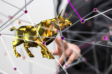 Poster - stock market graph business digital - 3d
