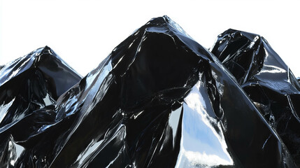 Poster - Shiny polished obsidian surface with sharp reflections for modern designs