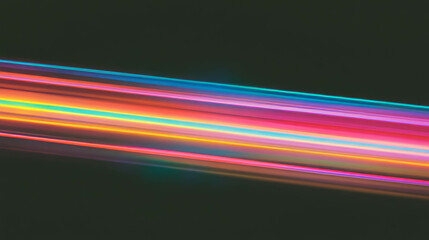 Poster - Vibrant spectrum of prism rainbow light on dark background for design and decor