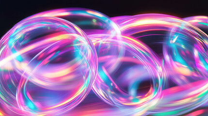 Aufkleber - Pulsating neon orbs and vibrant light background for creative design