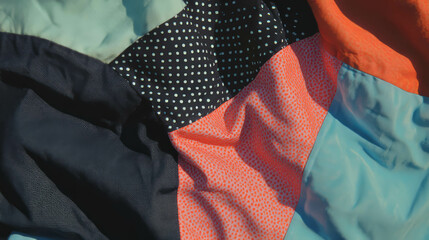 Poster - Vibrant quilted patchwork fabric texture for creative textile design