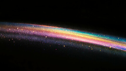 Poster - Colorful rainbow light and gold glitter background for creative designs