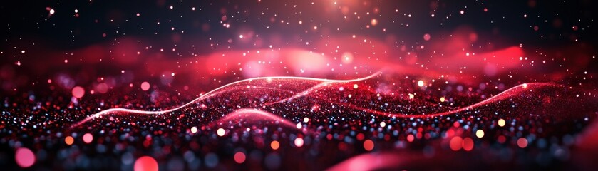 Poster - Abstract background featuring vibrant red and pink lights creating a dynamic visual effect