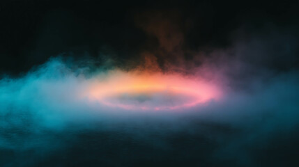 Poster - Mystical swirl of rainbow light in foggy atmosphere for dynamic design background