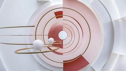 Poster - Abstract round shapes background minimalist decoration geometric background with circles and rings