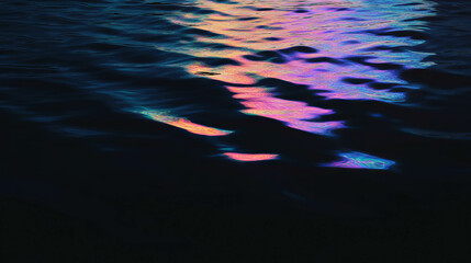 Poster - Rainbow light reflections on water surface creating a colorful and abstract background
