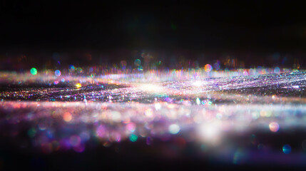Fototapete - Ethereal rainbow light reflection on ice with bokeh effect for abstract design