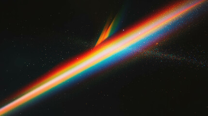 Poster - Vivid spectrum of rainbow light with textured sparkling background