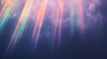 Poster - Enchanting rainbow light background with ethereal dust particles