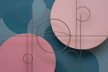 Poster - Abstract round shapes background minimalist decoration geometric background with circles and rings