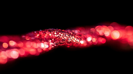 Poster - Vibrant red bokeh background with sparkling highlights for graphic design
