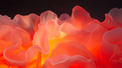 Poster - Vibrant abstract waves of red and orange light for artistic backgrounds