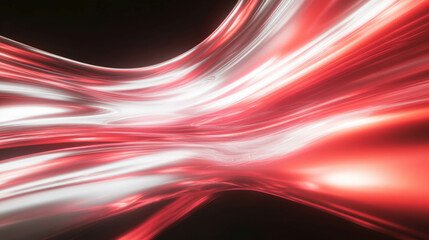 Poster - Abstract flowing red and white light waves for modern design
