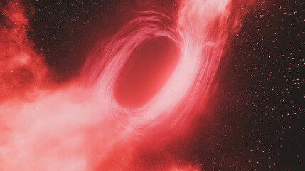 Poster - Swirling red light vortex in cosmic space background for abstract design