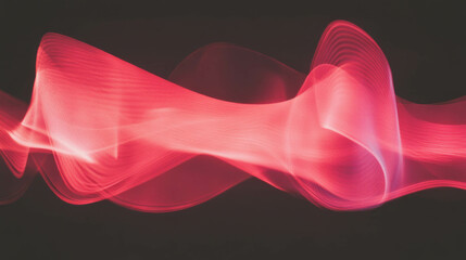 Poster - Abstract geometric light patterns with vibrant red waves for dynamic design