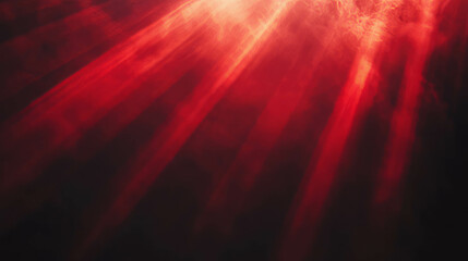 Poster - Dramatic red light with illuminated smoke for creative design and backgrounds