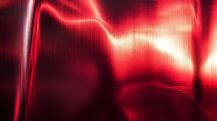 Poster - Vibrant red light reflecting off textured metallic surface for modern design