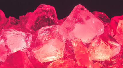 Aufkleber - Vibrant red light reflection on ice crystal background for creative designs
