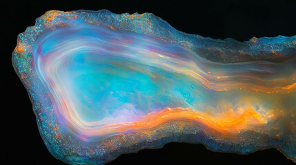 Aufkleber - Vibrant resin art background with swirling colors and textured patterns for creative design