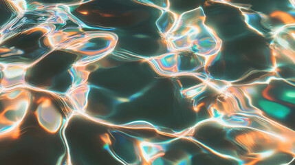 Poster - Abstract rippled glass texture with distorted light reflections for creative design