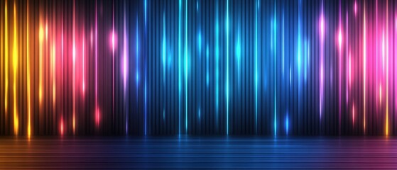 Poster - Abstract background with colorful lights and shapes creating a vibrant artistic composition