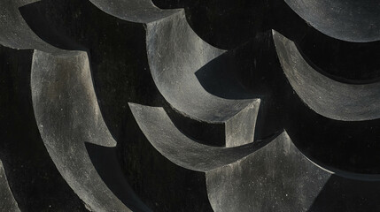 Poster - Abstract concrete texture with curved geometric carving for modern design