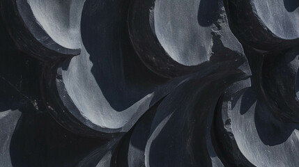 Poster - Abstract textured concrete surface with intricate carving patterns for artistic design