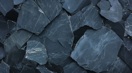 Aufkleber - Textured grey stone wall with rough slate surface design for architectural background