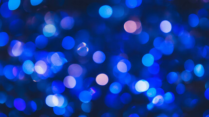 Poster - Elegant royal blue bokeh background for creative design and decoration