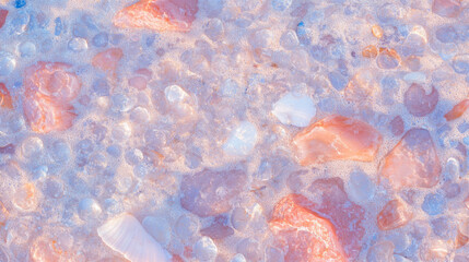 Poster - Coastal serenity: sand with seashells and natural textures for relaxation and decor