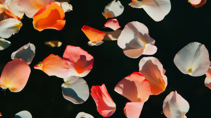 Poster - Vibrant floral background with floating petals for natural beauty design