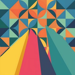 Poster - Geomatric creative background design with modern and bright color vector illustration