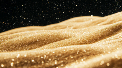 Poster - Golden sand waves with sparkling texture for background design
